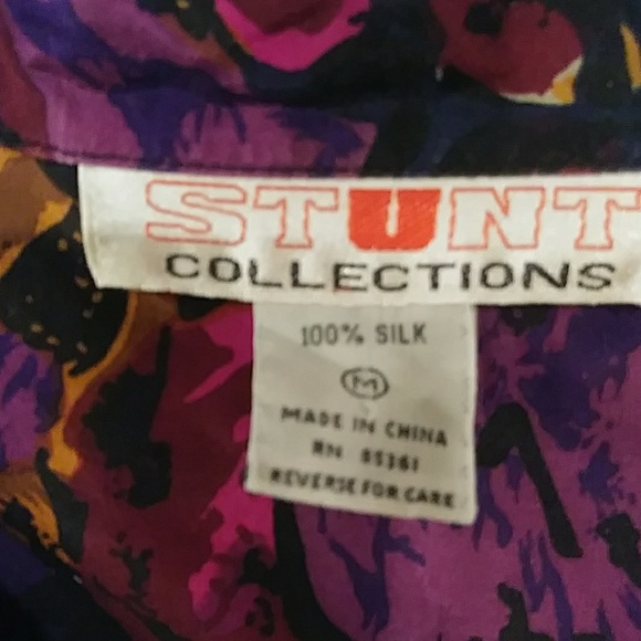 Stunt Collections Womens. Size M 100% Silk - Picture 2 of 3